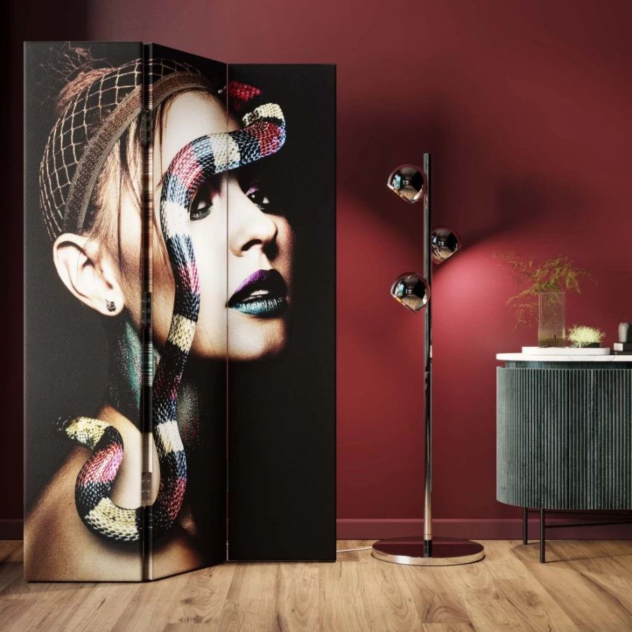 "KARE Design Room Divider - Royal Headdress Vs Snake Girl Art Panel 120x180cm"