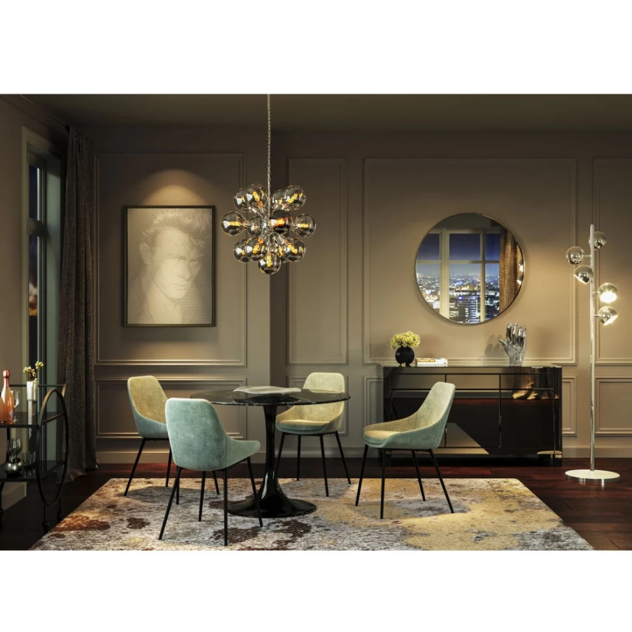 "KARE Design Modern Grey Sideboard with Push-to-Open Doors - Luxury Storage Cabinet"