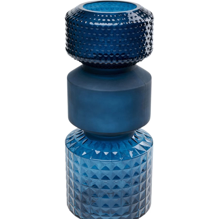 KARE Design Modern Blue Ceramic Vase - 42cm Tall Decorative Duo Set for Home & Office