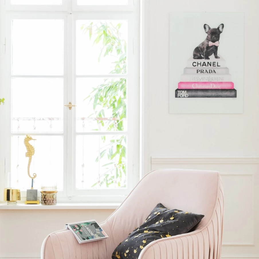 "KARE Design Modern Picture Glass Fashion Dog Wall Art - 60x80cm Stylish Home Decor"