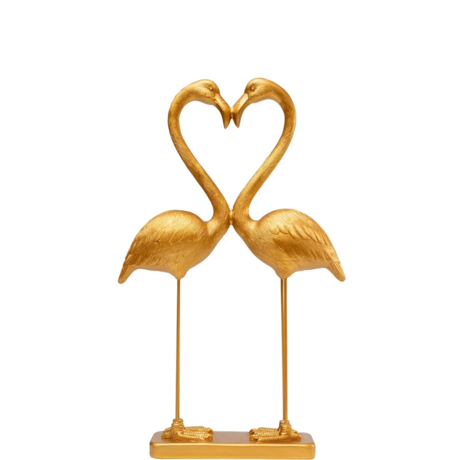 KARE Design Gold Flamingo Love Decorative Figurine - 63cm Tall Modern Home Decor Statue