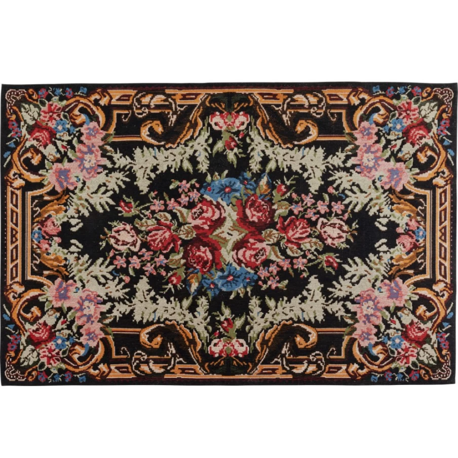 "KARE Design Oriental Rose Pattern Handmade Carpet 170x240 cm Premium Luxury Rug"