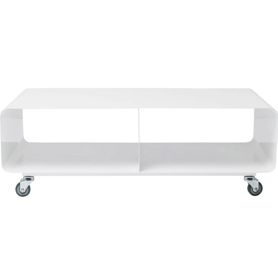KARE Design Modern Mobile TV Board Lounge M in White - Stylish Rolling TV Stand