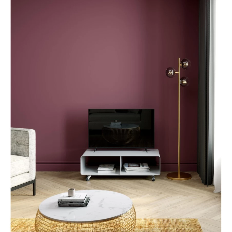 KARE Design Modern Mobile TV Board Lounge M in White - Stylish Rolling TV Stand