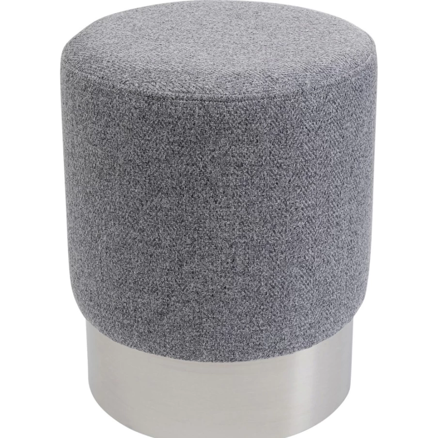 KARE Design Modern Cherry Stool with Grey Silver Finish - 35cm Height Bar Stool for Home Decor