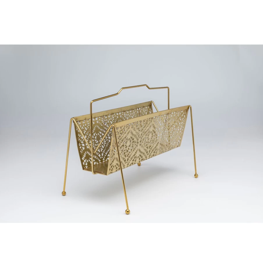 KARE Design Gold Small Magazine Holder Basket - Stylish Storage Organizer for Home & Office