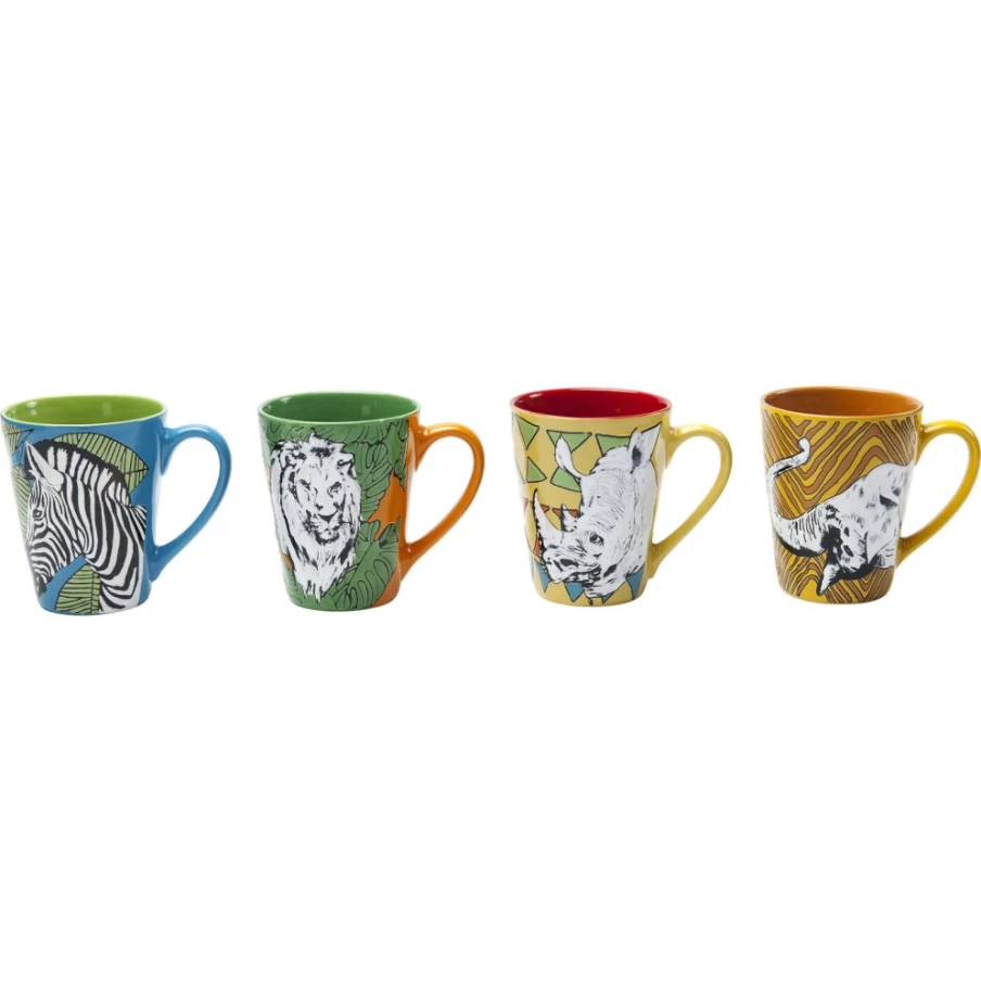 "KARE Design African Heroes Themed Assorted Coffee Mug Collection"