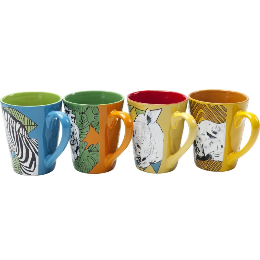 "KARE Design African Heroes Themed Assorted Coffee Mug Collection"