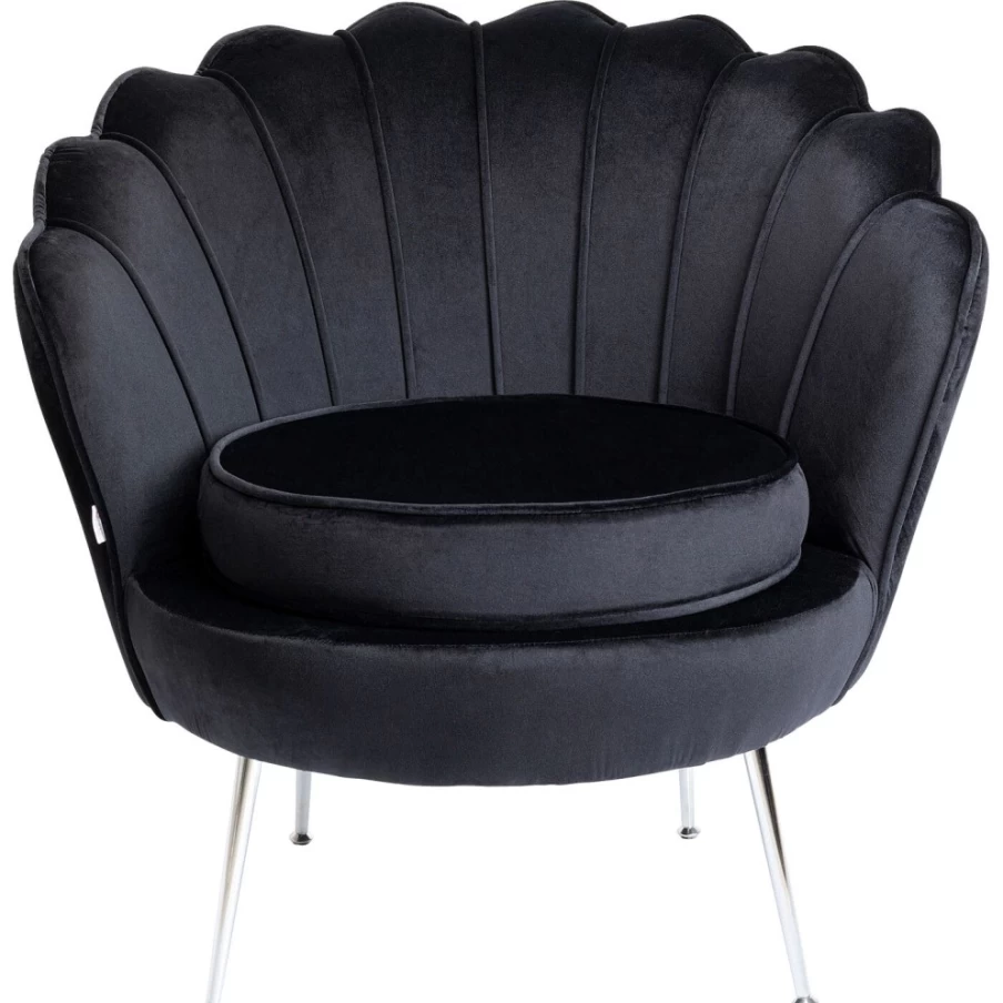 "KARE Design Water Lily Chrome Black Armchair – Modern Lounge Chair"