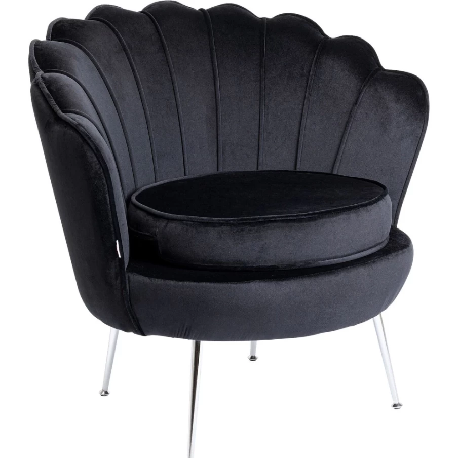 "KARE Design Water Lily Chrome Black Armchair – Modern Lounge Chair"