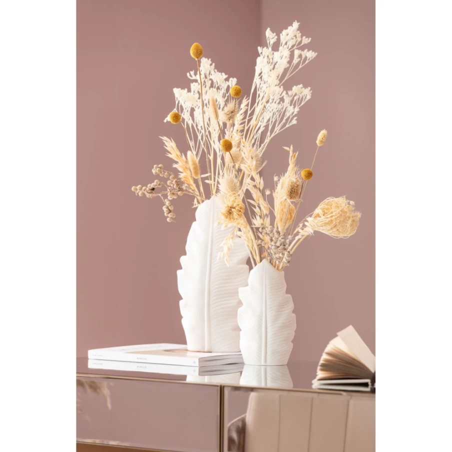 KARE Design Modern Leaf-Shaped Vase - 29cm Tall Decorative Foglia Vase for Home & Office