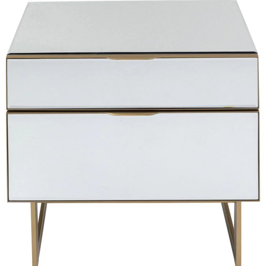 KARE Design Soran Gold Dresser - Compact 49x50cm Small Chest of Drawers for Bedroom