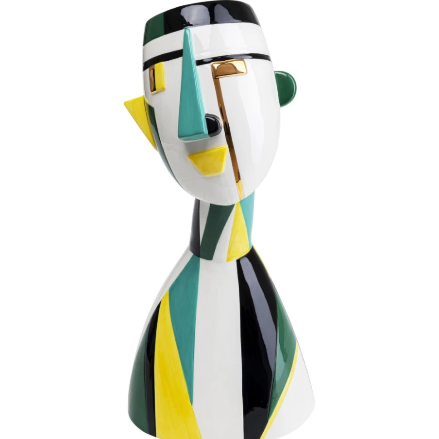 KARE Design Modern Happy Face Deco Vase - 43cm Ceramic Sculptural Home Decor