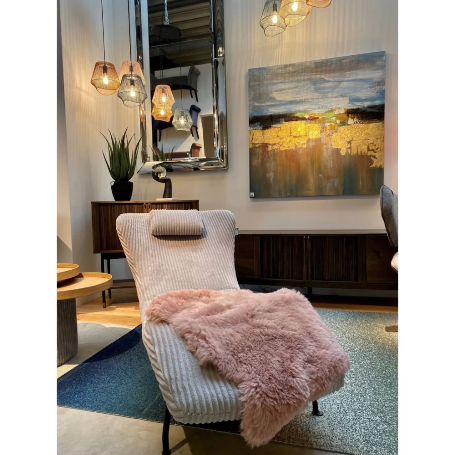 "KARE Design Lambskin Heidi Mauve Throw Blanket 65x85 cm – Luxurious Soft Decorative Pillow Cover"