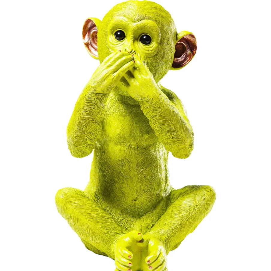 KARE Design Money Box Monkey Iwazaru Lime - Decorative Savings Bank with Vibrant Green Finish