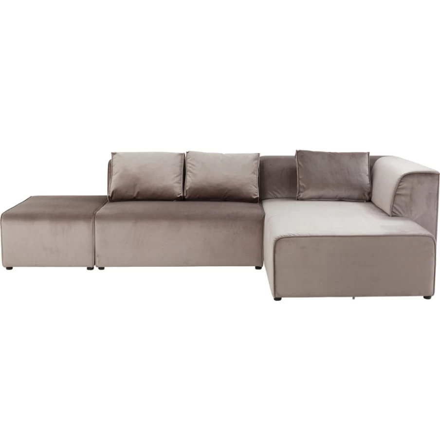 "KARE Design Infinity Velvet Taupe Right Corner Sofa – Luxurious Modern Living Room Furniture"