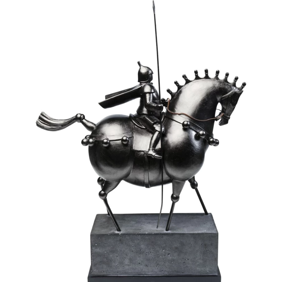 "KARE Design Black Knight Statue - Medieval Gothic Decor Figurine for Home & Office"