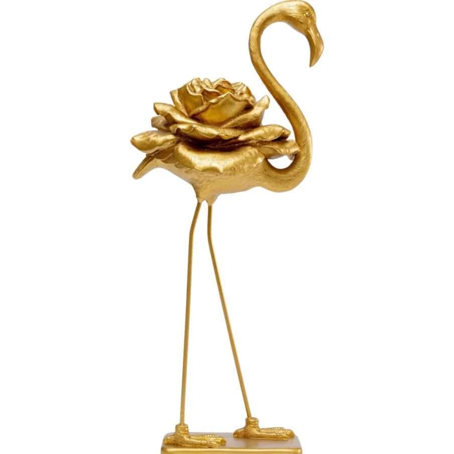 KARE Design Gold Rose Flamingo Decorative Figurine - 63cm Tall Modern Home Decor Statue
