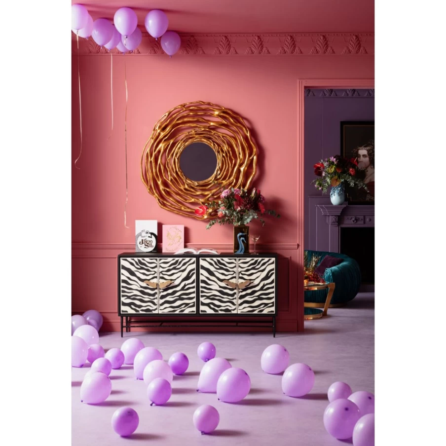 "KARE Design Modern Zebra Print Sideboard 160x80cm - Stylish Storage Cabinet for Living Room"