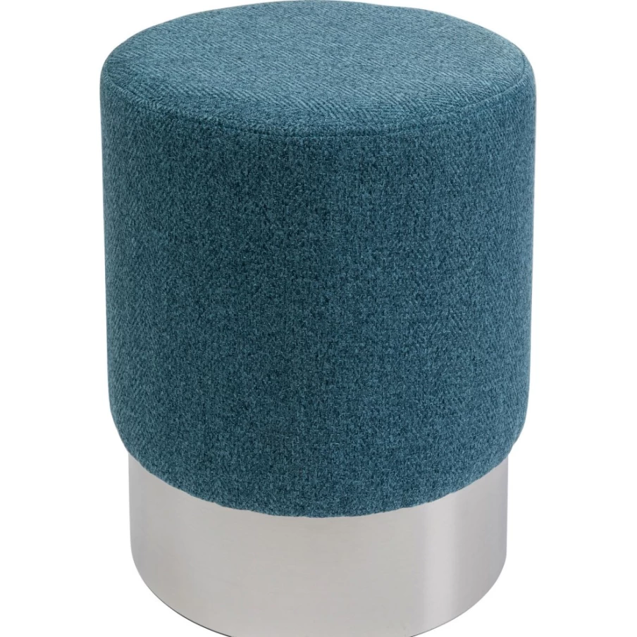 KARE Design Modern Cherry Stool with Blue and Silver Finish - 35cm Height