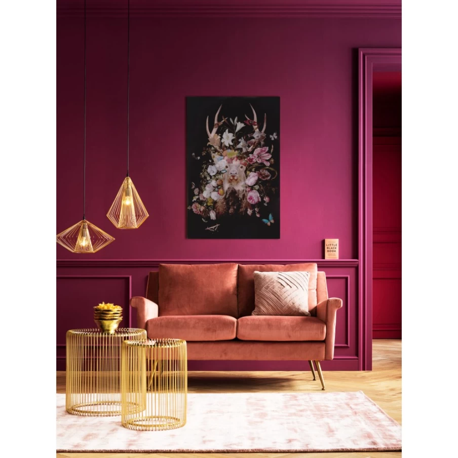 "KARE Design Modern Glass Deer Art Panel for Garden - 80x120 cm Outdoor Wall Decoration"