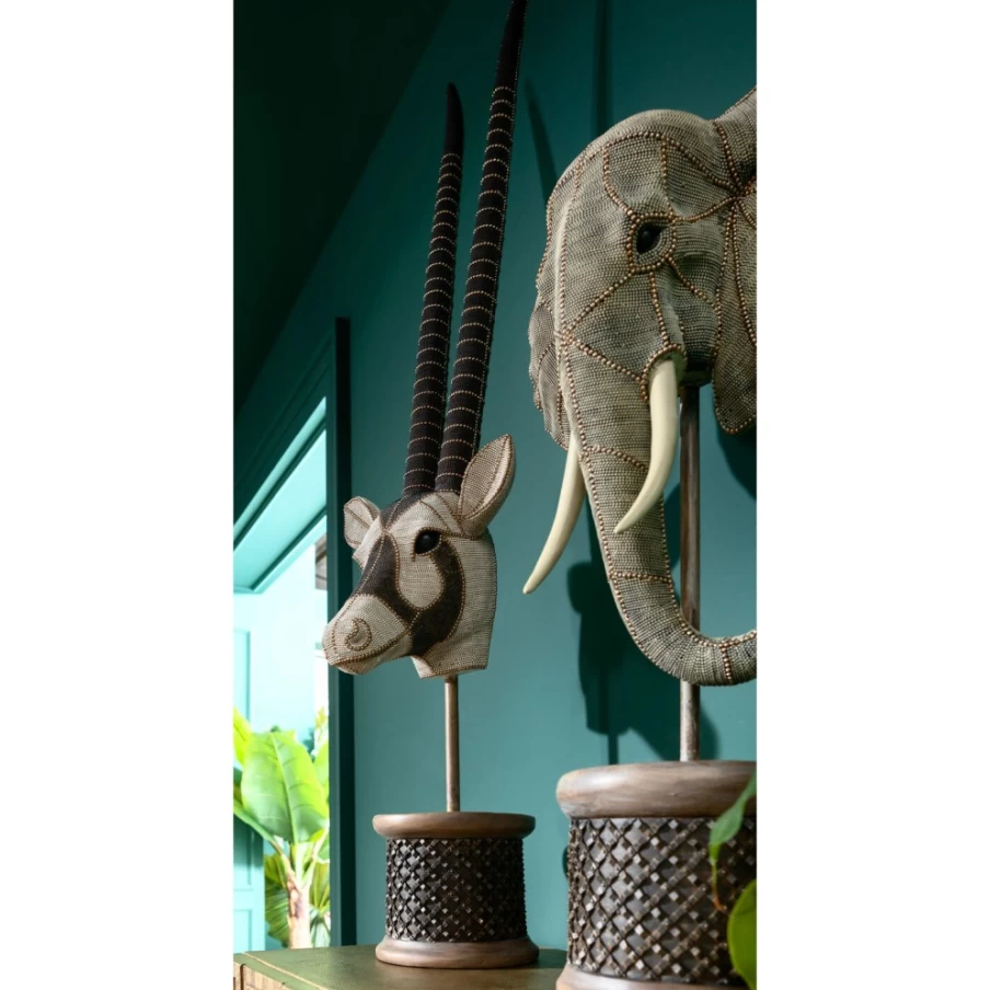 KARE Design Modern Antelope Head Wall Decor with Pearls - Stylish 3D Art Piece for Home Interior