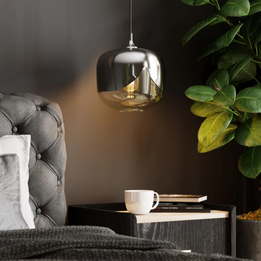 KARE Design Modern Chrome Goblet Hanging Lamp - 25cm Stylish Pendant Light for Contemporary Decor
