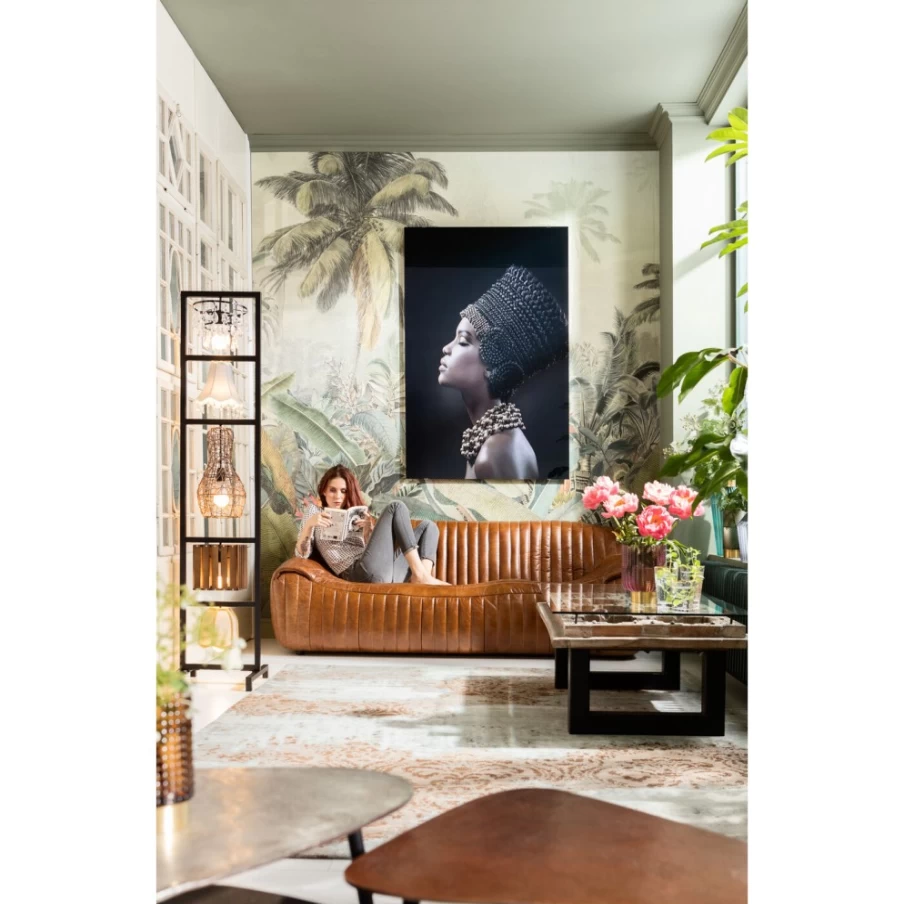 "KARE Design Royal Headdress Picture Glass Wall Art - 100x150cm Elegant Profile Decor"