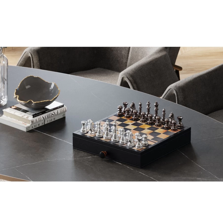 KARE Design Antique Chess Decor Object - 36x33cm Vintage Chess Board Wall Art
