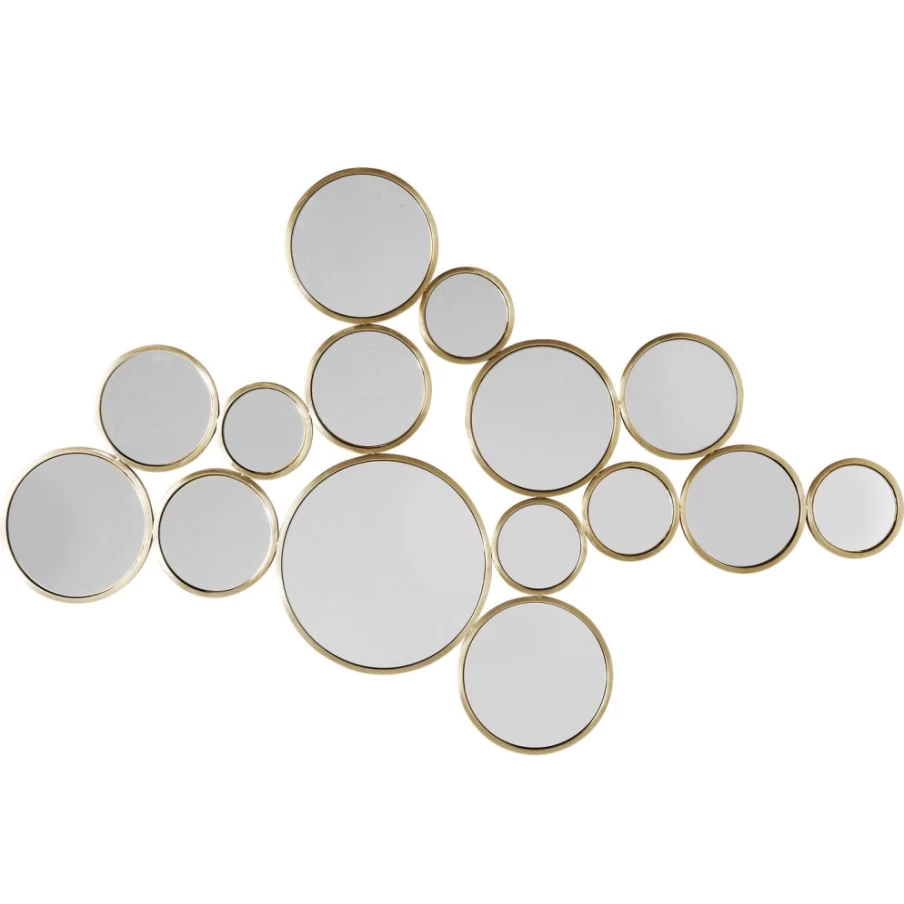 KARE Design Modern Brass Mirror with Bubble Design - 138x93 cm Wall Decor for Living Room