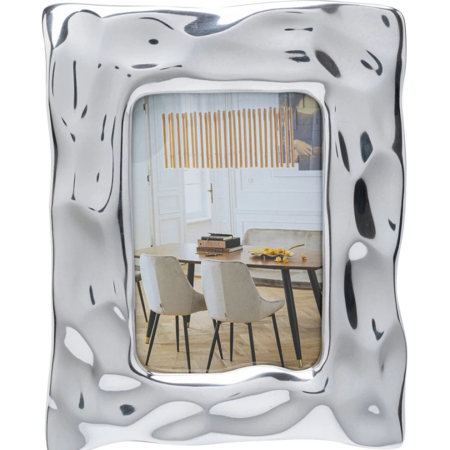 "KARE Design Modern Silver Picture Frame - 13x18cm Jade Green Square Art Frame for Wall or Tabletop Display"