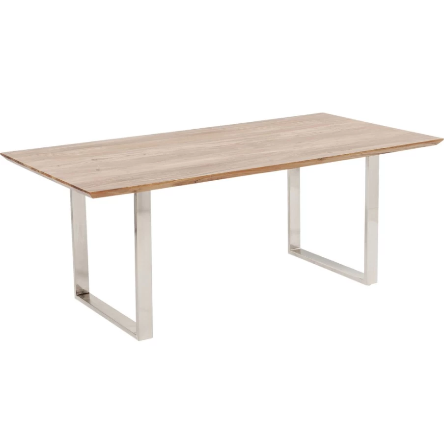 KARE Design Modern Chrome Dining Table - Symphony Model 180X90cm Contemporary Kitchen Table