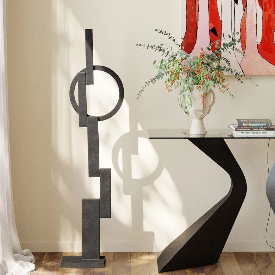 KARE Design Modern Deco Object Balance Sculpture - 148cm Tall Contemporary Art Piece for Home & Office Decor