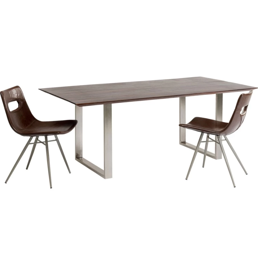 KARE Design Modern Chrome Dining Table - Table Symphony Dark Chrome 200X100 - Sleek 200cm x 100cm Dark Chrome Finish