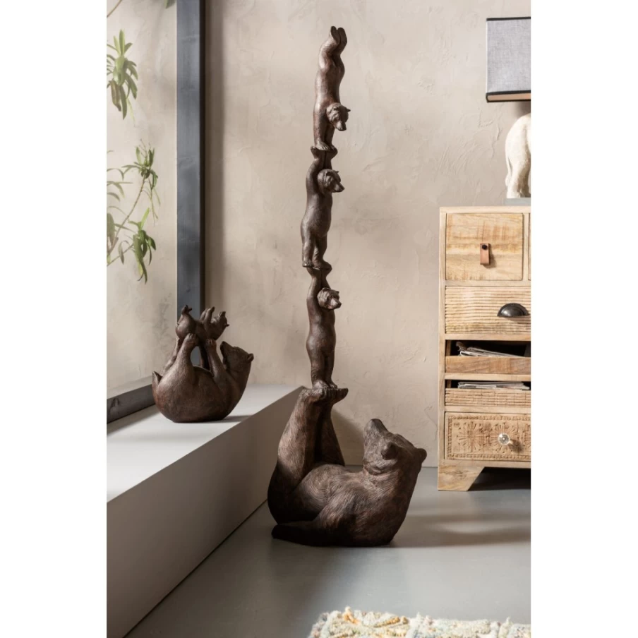 KARE Design Modern Artistic Bear Sculpture - 121cm Tall Balance Deco Figurine for Home Decor