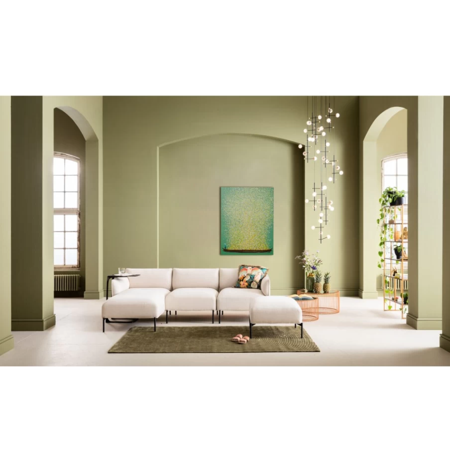 "KARE Design Floral Boat Canvas Art Print - Green & Yellow Landscape Painting 80x100cm Wall Decor"