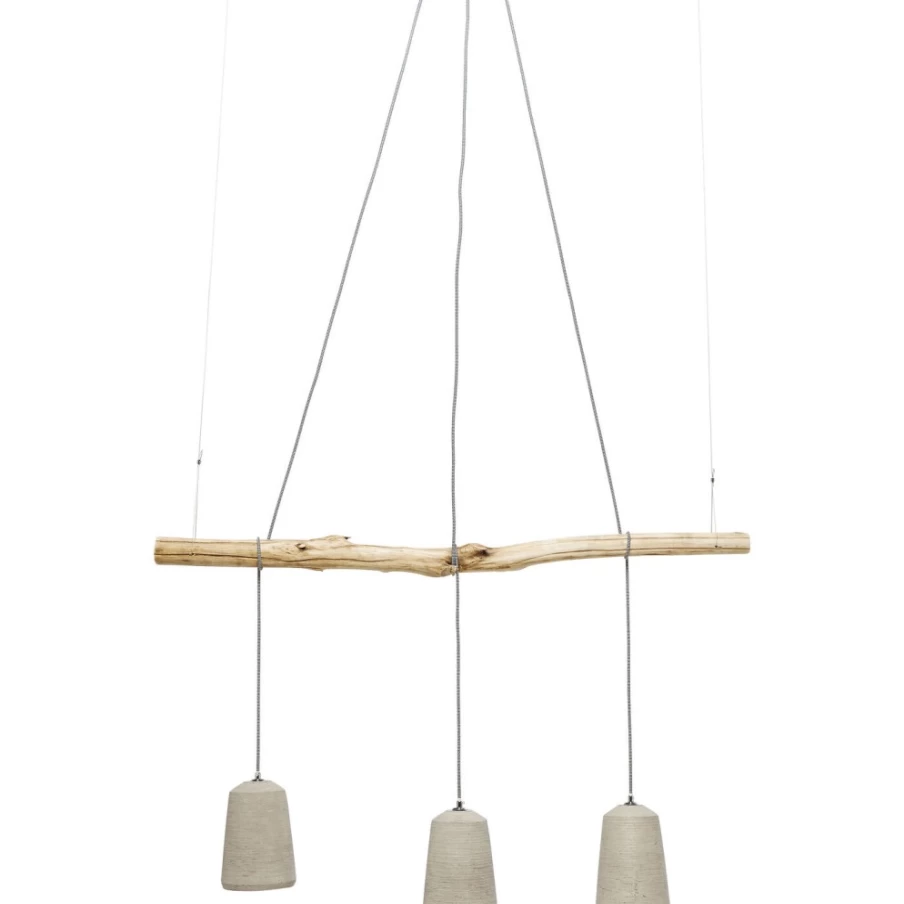 KARE Design Modern Concrete Pendant Lamp for Dining Room, 120cm Industrial Ceiling Light Fixture