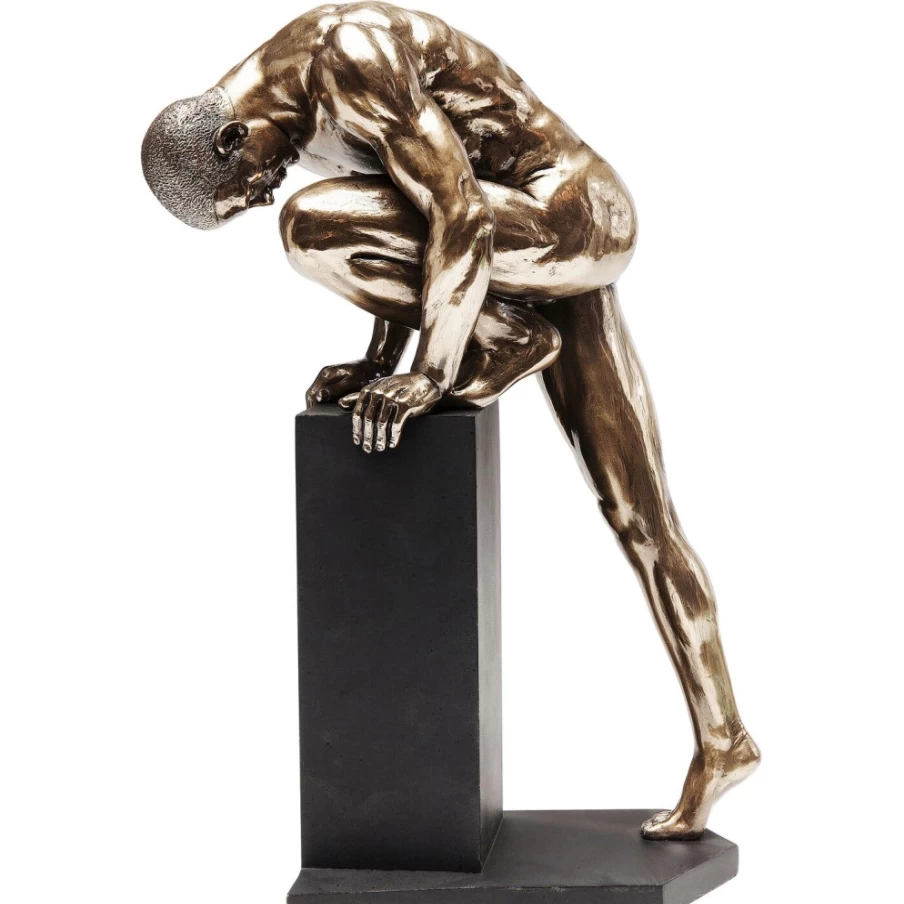 KARE Design Bronze Nude Male Statue - 35cm Tall Standing Deco Object for Modern Interior