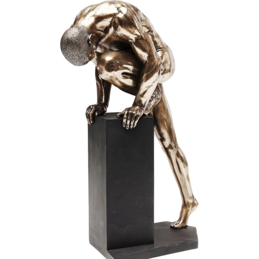 KARE Design Bronze Nude Male Statue - 35cm Tall Standing Deco Object for Modern Interior