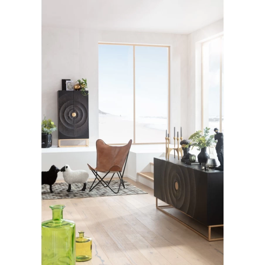 KARE Design Modern Dark Madeira Cabinet 76x140cm - Stylish Storage Solution for Home & Office