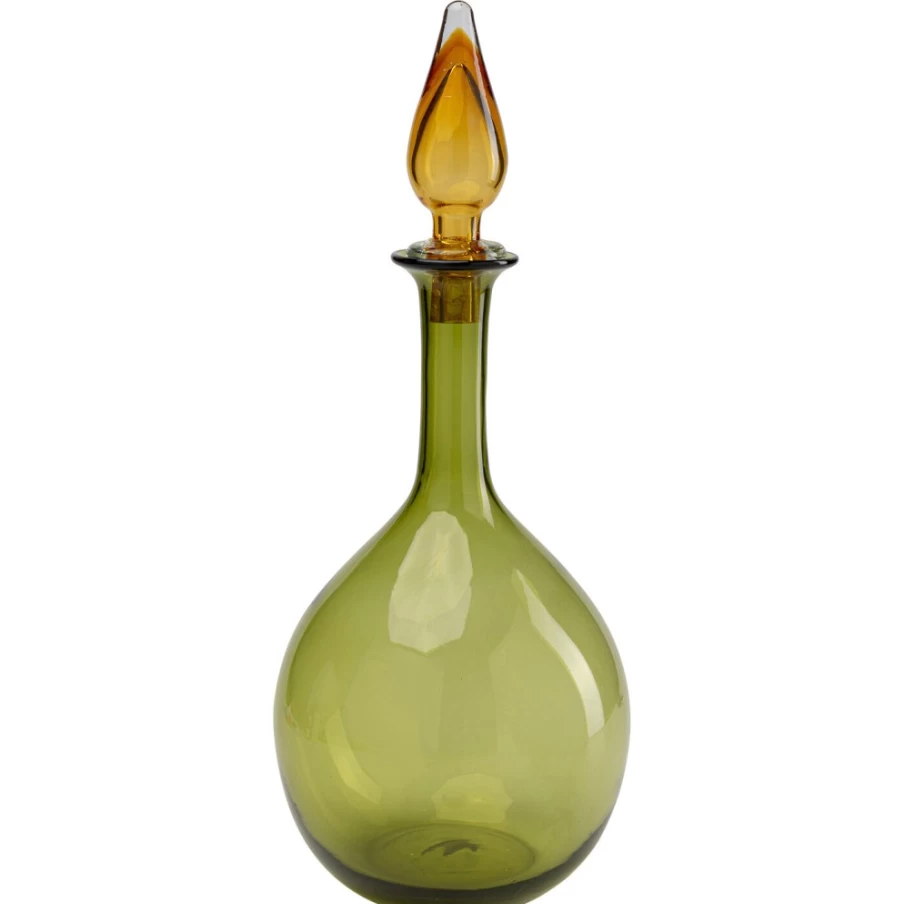 KARE Design Green Glass Bottle with Honeymoon Lid - 38 oz Eco-Friendly Home Decor
