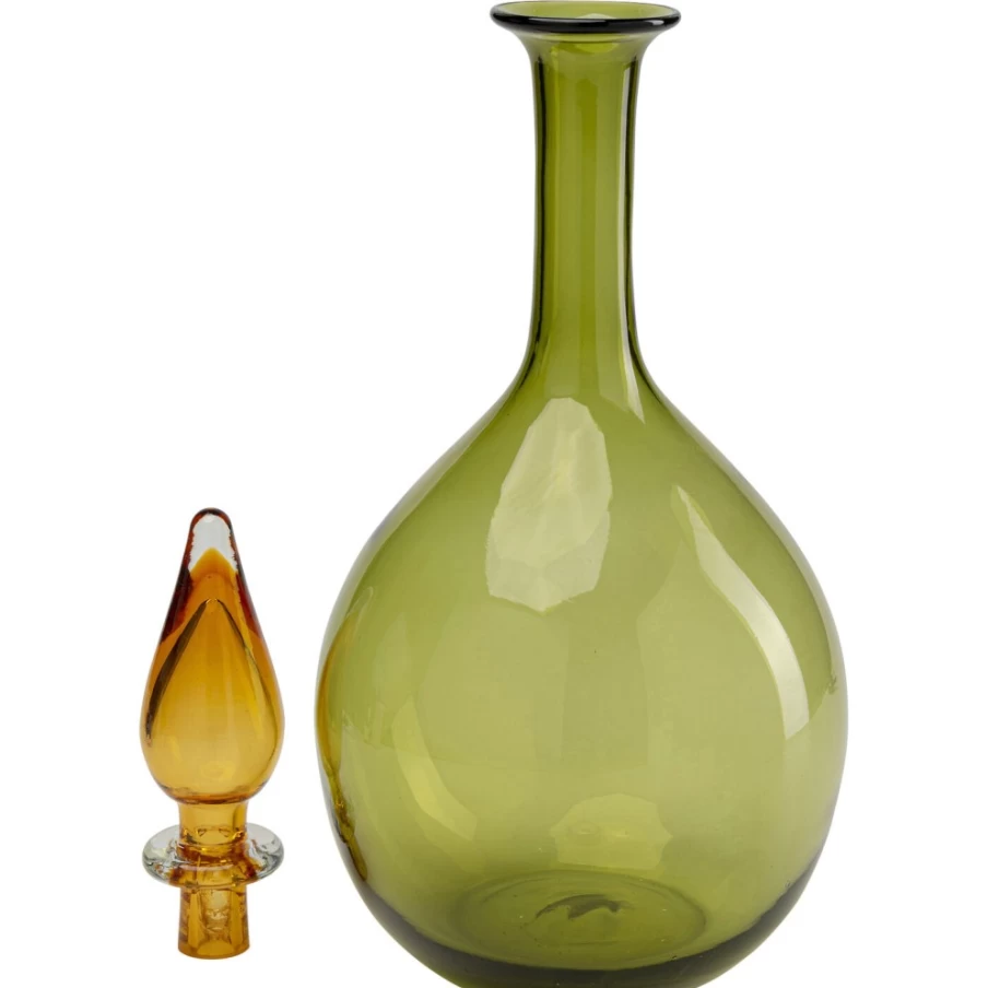 KARE Design Green Glass Bottle with Honeymoon Lid - 38 oz Eco-Friendly Home Decor
