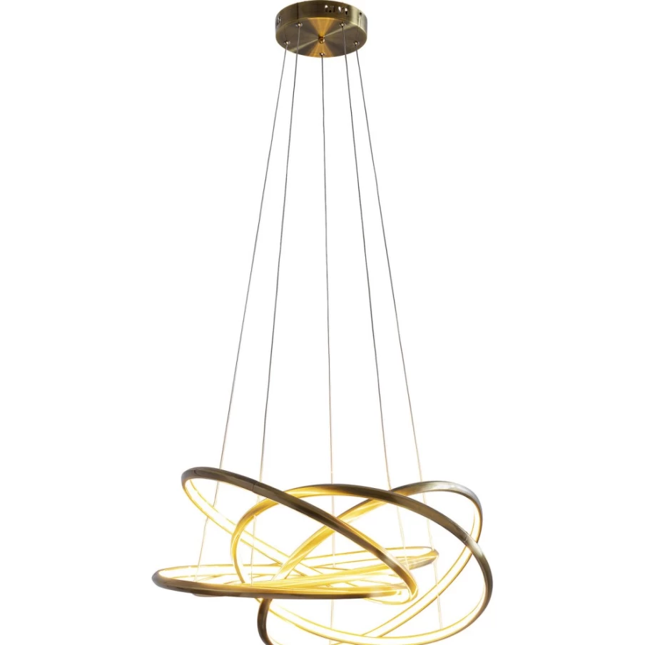 KARE Design Saturn LED Pendant Light in Gold - Large Modern Lighting Fixture