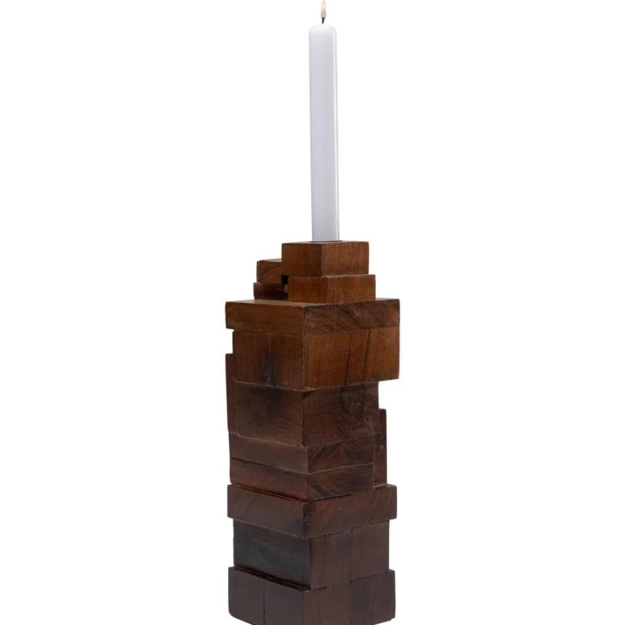 KARE Design Modern Wooden Tetris Candle Holder 31cm - Geometric Home Decor