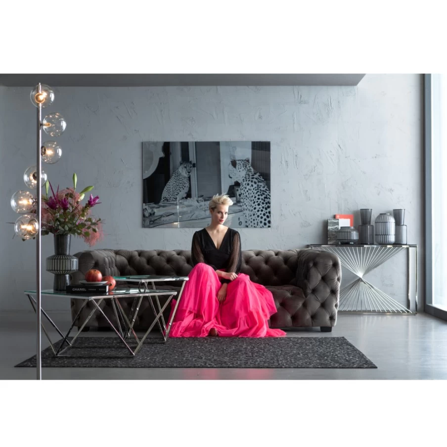 "KARE Design Modern Metallic Leopard Picture Glass Wall Art 150x100cm"