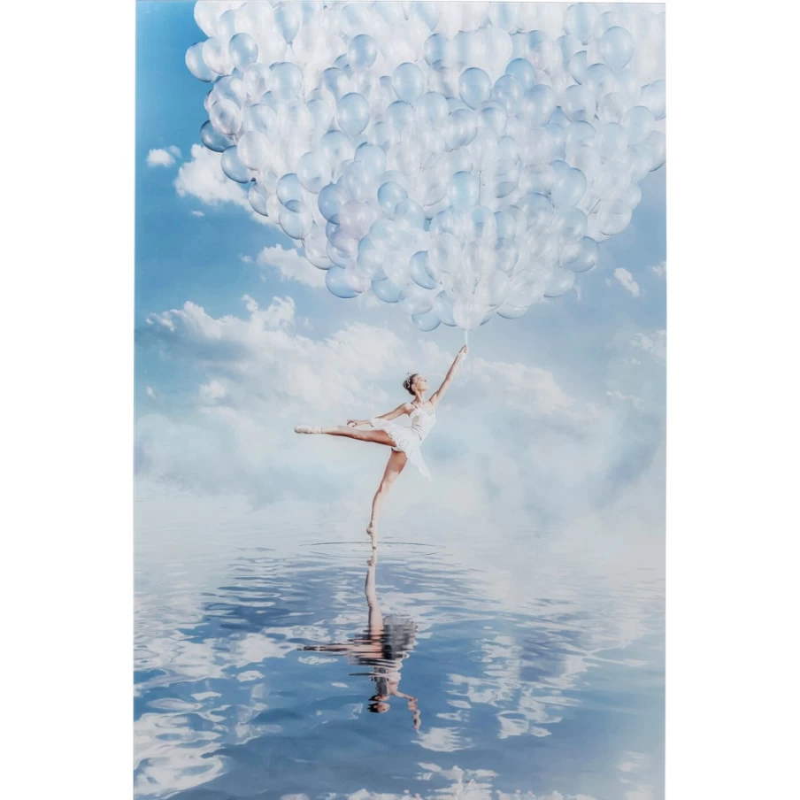 "KARE Design Glass Picture Balloon Girl Wall Art - 100x150cm Modern Home Decor"
