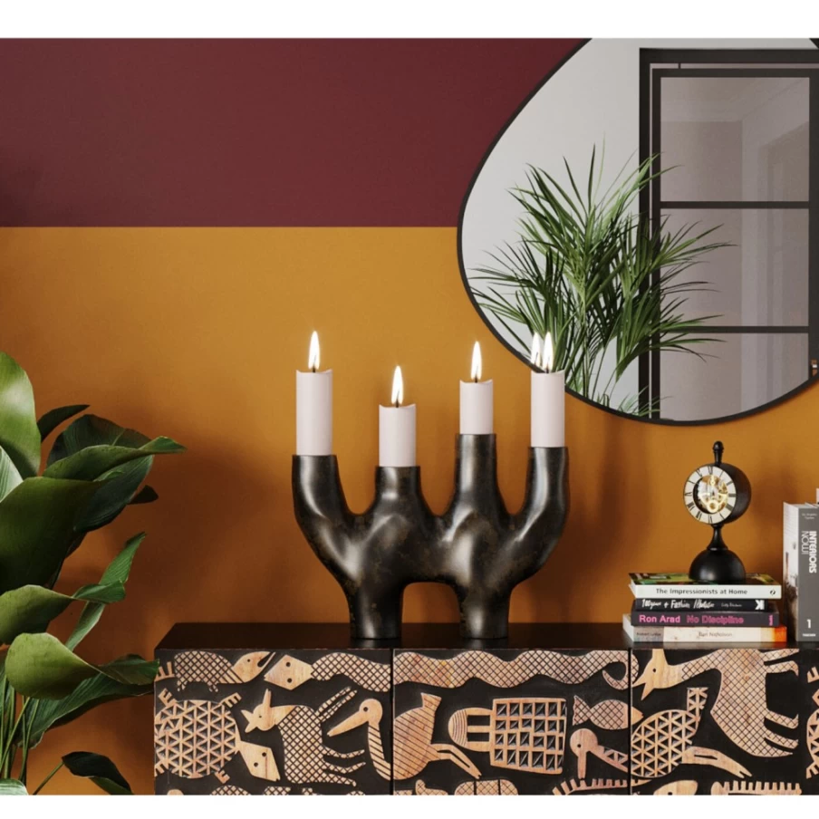 KARE Design Modern 60cm Candle Holder with 4 Decorative Stickers, Elegant Home Decor