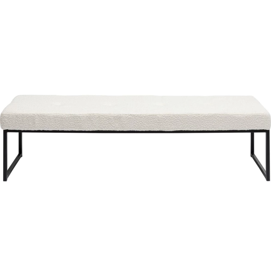 KARE Design Bench Smart 150Cm Boucle Fabric Cream Black Modern Sofa