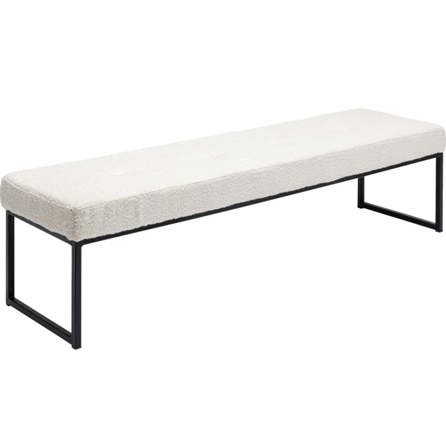 KARE Design Bench Smart 150Cm Boucle Fabric Cream Black Modern Sofa