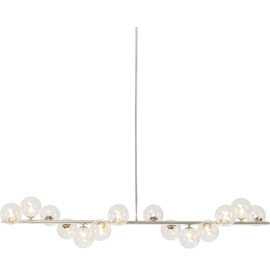 KARE Design Modern Chrome Pendant Lamp with Scala Balls, 155cm Ceiling Light for Dining Room